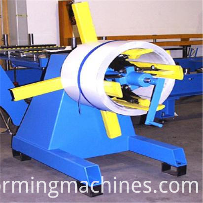 ไม้ระแนงชัตเตอร์ประตูม้วนขึ้นรูปเครื่อง decolier Garage Shutter Doors Making Machine-decoiler